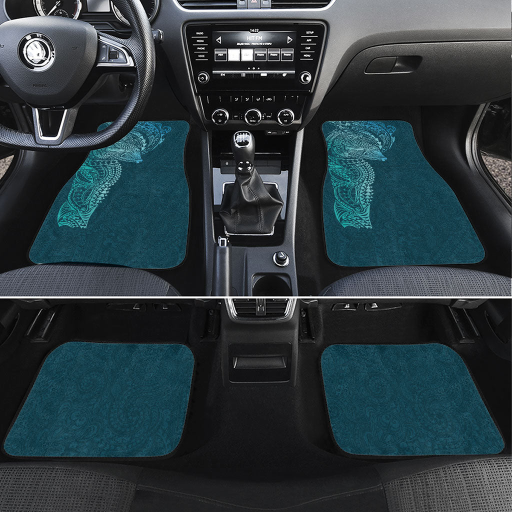 Hawaiian Humuhumu Tribal Tattoo Car Mats Polynesian Kakau Ocean Color