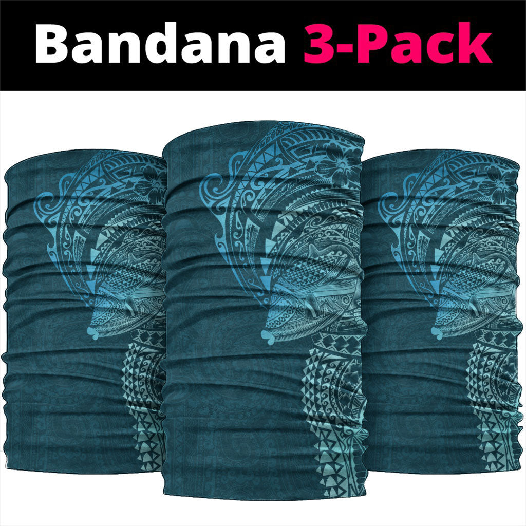 Hawaiian Humuhumu Tribal Tattoo Neck Gaiter Polynesian Kakau Ocean Color LT03 package One Size: 25*50cm Blue - Polynesian Pride