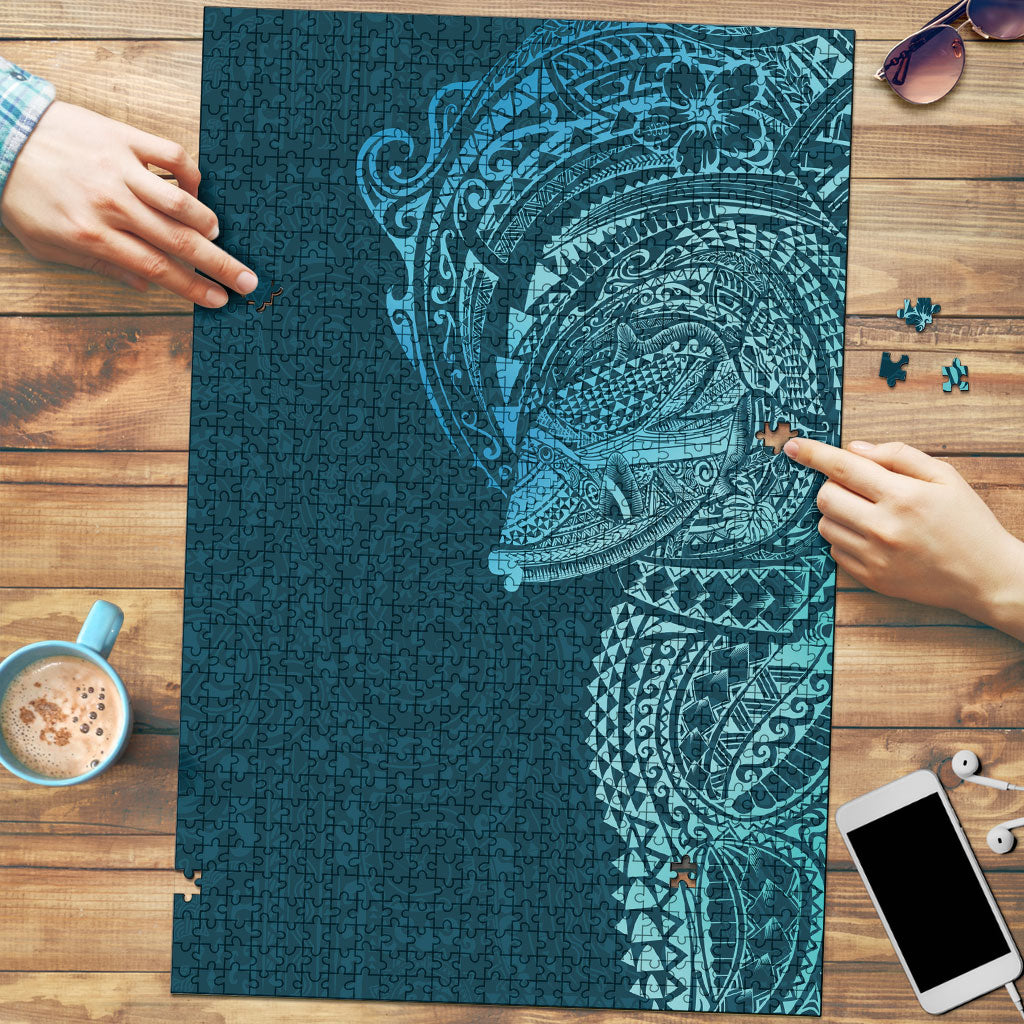 Hawaiian Humuhumu Tribal Tattoo Puzzle Polynesian Kakau Ocean Color