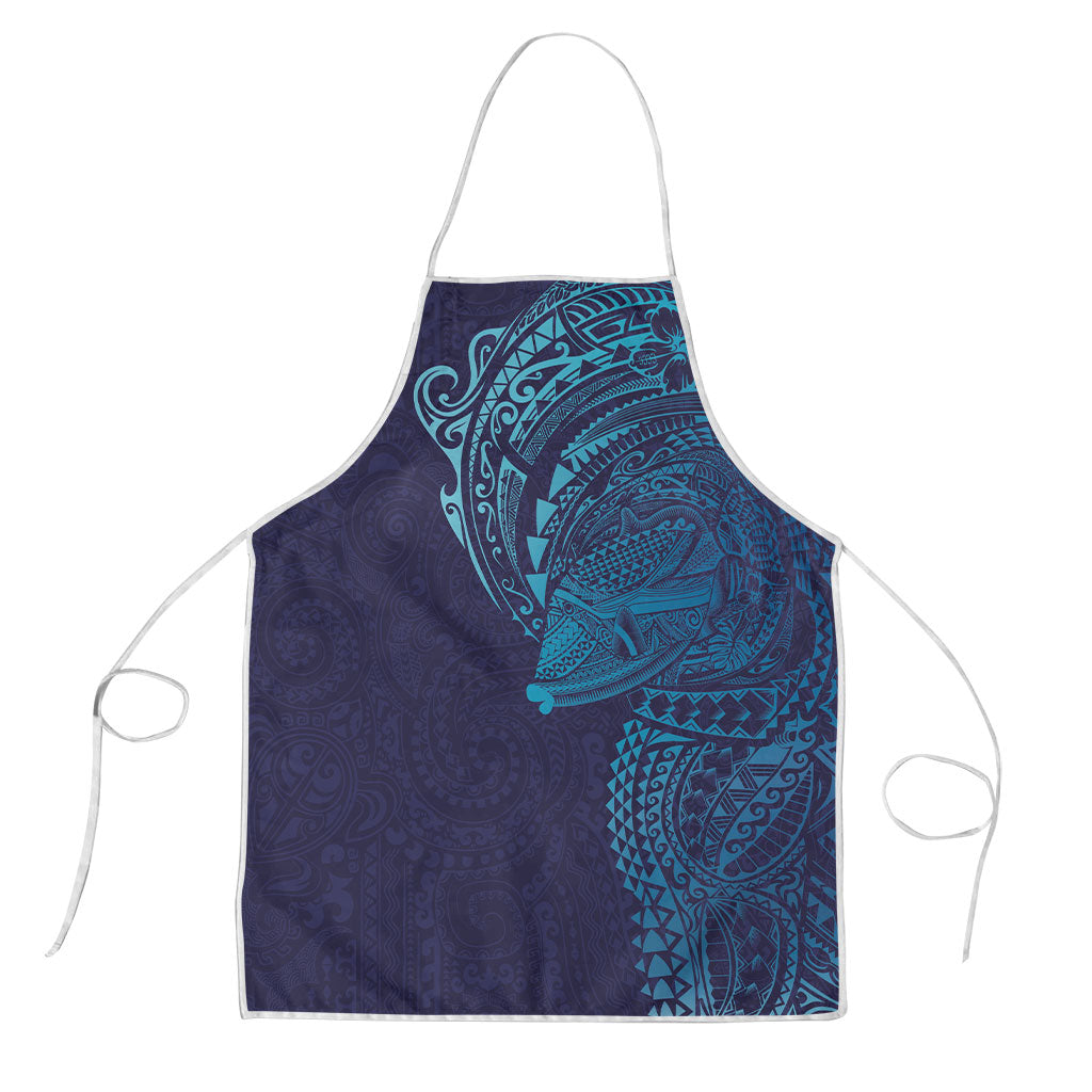 Hawaiian Humuhumu Tribal Tattoo Apron Polynesian Kakau Turquoise Color LT03 Turquoise - Polynesian Pride