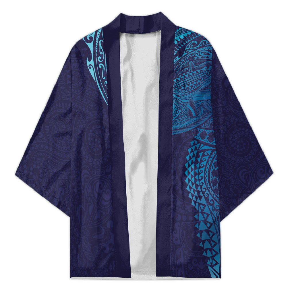 Hawaiian Humuhumu Tribal Tattoo Kimono Polynesian Kakau Turquoise Color LT03 Unisex Turquoise - Polynesian Pride