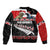 New Zealand Meri Kirihimete Bomber Jacket Christmas Tui Bird and Kea Bird - Haka Santa with Maori Koru Art Pattern