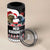 New Zealand Meri Kirihimete 4 in 1 Can Cooler Tumbler Christmas Tui Bird and Kea Bird - Haka Santa with Maori Koru Art Pattern