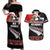 New Zealand Meri Kirihimete Couples Matching Off Shoulder Maxi Dress and Hawaiian Shirt Christmas Tui Bird and Kea Bird - Haka Santa with Maori Koru Art Pattern