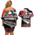 New Zealand Meri Kirihimete Couples Matching Off Shoulder Short Dress and Hawaiian Shirt Christmas Tui Bird and Kea Bird - Haka Santa with Maori Koru Art Pattern