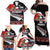 New Zealand Meri Kirihimete Family Matching Off Shoulder Maxi Dress and Hawaiian Shirt Christmas Tui Bird and Kea Bird - Haka Santa with Maori Koru Art Pattern