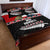 New Zealand Meri Kirihimete Quilt Bed Set Christmas Tui Bird and Kea Bird - Haka Santa with Maori Koru Art Pattern