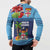 Fiji Marau na Kerisimasi Button Sweatshirt Christmas Collared Lory - Fiji Emblems and Xmas Palm Tree Tapa Art Pattern