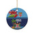 Fiji Marau na Kerisimasi Ceramic Ornament Christmas Collared Lory - Fiji Emblems and Xmas Palm Tree Tapa Art Pattern