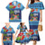 Fiji Marau na Kerisimasi Family Matching Mermaid Dress and Hawaiian Shirt Christmas Collared Lory - Fiji Emblems and Xmas Palm Tree Tapa Art Pattern