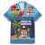 Fiji Marau na Kerisimasi Family Matching Mermaid Dress and Hawaiian Shirt Christmas Collared Lory - Fiji Emblems and Xmas Palm Tree Tapa Art Pattern