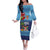 Fiji Marau na Kerisimasi Family Matching Off The Shoulder Long Sleeve Dress and Hawaiian Shirt Christmas Collared Lory - Fiji Emblems and Xmas Palm Tree Tapa Art Pattern