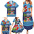 Fiji Marau na Kerisimasi Family Matching Summer Maxi Dress and Hawaiian Shirt Christmas Collared Lory - Fiji Emblems and Xmas Palm Tree Tapa Art Pattern