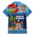 Fiji Marau na Kerisimasi Hawaiian Shirt Christmas Collared Lory - Fiji Emblems and Xmas Palm Tree Tapa Art Pattern