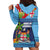 Fiji Marau na Kerisimasi Hoodie Dress Christmas Collared Lory - Fiji Emblems and Xmas Palm Tree Tapa Art Pattern