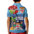 Fiji Marau na Kerisimasi Kid Polo Shirt Christmas Collared Lory - Fiji Emblems and Xmas Palm Tree Tapa Art Pattern