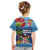 Fiji Marau na Kerisimasi Kid T Shirt Christmas Collared Lory - Fiji Emblems and Xmas Palm Tree Tapa Art Pattern