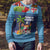 Fiji Marau na Kerisimasi Ugly Christmas Sweater Christmas Collared Lory - Fiji Emblems and Xmas Palm Tree Tapa Art Pattern