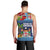 Fiji Marau na Kerisimasi Men Tank Top Christmas Collared Lory - Fiji Emblems and Xmas Palm Tree Tapa Art Pattern