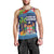 Fiji Marau na Kerisimasi Men Tank Top Christmas Collared Lory - Fiji Emblems and Xmas Palm Tree Tapa Art Pattern