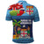 Fiji Marau na Kerisimasi Polo Shirt Christmas Collared Lory - Fiji Emblems and Xmas Palm Tree Tapa Art Pattern