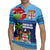 Fiji Marau na Kerisimasi Rugby Jersey Christmas Collared Lory - Fiji Emblems and Xmas Palm Tree Tapa Art Pattern