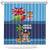 Fiji Marau na Kerisimasi Shower Curtain Christmas Collared Lory - Fiji Emblems and Xmas Palm Tree Tapa Art Pattern