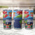 Fiji Marau na Kerisimasi Tumbler Cup Christmas Collared Lory - Fiji Emblems and Xmas Palm Tree Tapa Art Pattern