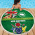 Cook Islands Meri Kiritimiti Beach Blanket Christmas Turtle - Cooks Islands Emblems and Polynesian Art Pattern