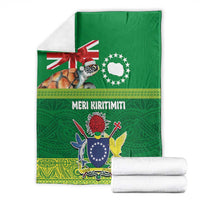 Cook Islands Meri Kiritimiti Blanket Christmas Turtle - Cooks Islands Emblems and Polynesian Art Pattern