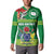 Cook Islands Meri Kiritimiti Button Sweatshirt Christmas Turtle - Cooks Islands Emblems and Polynesian Art Pattern