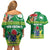 Cook Islands Meri Kiritimiti Couples Matching Off Shoulder Short Dress and Hawaiian Shirt Christmas Turtle - Cooks Islands Emblems and Polynesian Art Pattern