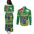 Cook Islands Meri Kiritimiti Couples Matching Puletasi and Long Sleeve Button Shirt Christmas Turtle - Cooks Islands Emblems and Polynesian Art Pattern