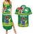 Cook Islands Meri Kiritimiti Couples Matching Summer Maxi Dress and Hawaiian Shirt Christmas Turtle - Cooks Islands Emblems and Polynesian Art Pattern