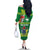 Cook Islands Meri Kiritimiti Family Matching Off The Shoulder Long Sleeve Dress and Hawaiian Shirt Christmas Turtle - Cooks Islands Emblems and Polynesian Art Pattern