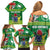 Cook Islands Meri Kiritimiti Family Matching Off Shoulder Short Dress and Hawaiian Shirt Christmas Turtle - Cooks Islands Emblems and Polynesian Art Pattern