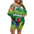 Cook Islands Meri Kiritimiti Family Matching Off Shoulder Short Dress and Hawaiian Shirt Christmas Turtle - Cooks Islands Emblems and Polynesian Art Pattern