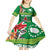 Cook Islands Meri Kiritimiti Kid Short Sleeve Dress Christmas Turtle - Cooks Islands Emblems and Polynesian Art Pattern