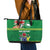 Cook Islands Meri Kiritimiti Leather Tote Bag Christmas Turtle - Cooks Islands Emblems and Polynesian Art Pattern