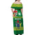 Cook Islands Meri Kiritimiti Off Shoulder Maxi Dress Christmas Turtle - Cooks Islands Emblems and Polynesian Art Pattern