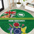 Cook Islands Meri Kiritimiti Round Carpet Christmas Turtle - Cooks Islands Emblems and Polynesian Art Pattern