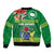 Cook Islands Meri Kiritimiti Sleeve Zip Bomber Jacket Christmas Turtle - Cooks Islands Emblems and Polynesian Art Pattern