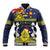 Niue Monuina e Kilisimasi Baseball Jacket Christmas Uga - Niue Map and Emblem with Hiapo Art Pattern