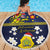 Niue Monuina e Kilisimasi Beach Blanket Christmas Uga - Niue Map and Emblem with Hiapo Art Pattern