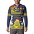 Niue Monuina e Kilisimasi Button Sweatshirt Christmas Uga - Niue Map and Emblem with Hiapo Art Pattern