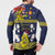 Niue Monuina e Kilisimasi Button Sweatshirt Christmas Uga - Niue Map and Emblem with Hiapo Art Pattern