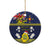 Niue Monuina e Kilisimasi Ceramic Ornament Christmas Uga - Niue Map and Emblem with Hiapo Art Pattern