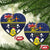 Niue Monuina e Kilisimasi Ceramic Ornament Christmas Uga - Niue Map and Emblem with Hiapo Art Pattern