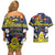 Niue Monuina e Kilisimasi Couples Matching Off Shoulder Short Dress and Hawaiian Shirt Christmas Uga - Niue Map and Emblem with Hiapo Art Pattern