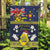 Niue Monuina e Kilisimasi Garden Flag Christmas Uga - Niue Map and Emblem with Hiapo Art Pattern